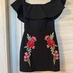 Off Shoulder Rose Dress